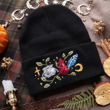 Load image into Gallery viewer, The Trio &amp; The Unknown // Spooky Black Beanie
