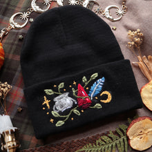 Load image into Gallery viewer, The Trio &amp; The Unknown // Spooky Black Beanie
