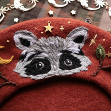 Load image into Gallery viewer, Cozy Critter: Racoon // Rust Beret
