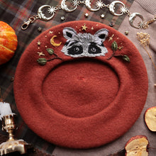 Load image into Gallery viewer, Cozy Critter: Racoon // Rust Beret
