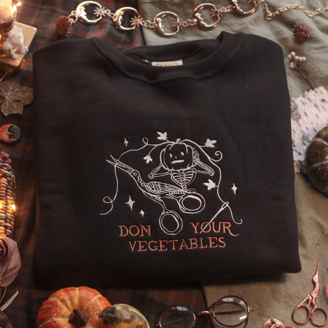 Don your Vegetables Crewneck // Spooky Black - PREORDER