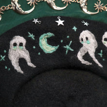Load image into Gallery viewer, Cozy Cryptid: Fresno Nightcrawlers // Spooky Black Beret
