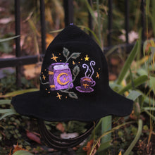 Load image into Gallery viewer, The Cozy Scholar // Midnight Black Witch Hat
