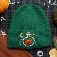 Load image into Gallery viewer, Pumpkin Collector // Goblin Green Stretchy Rib Beanie
