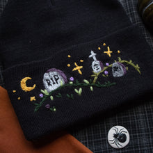 Load image into Gallery viewer, Cemetery Stroll // Midnight Black Classic Beanie
