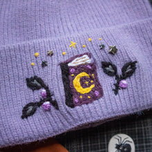 Load image into Gallery viewer, Their Spell Book // Potion Purple Stretchy Rib Beanie
