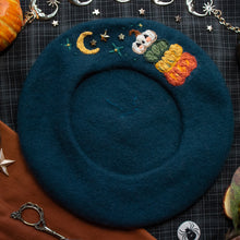 Load image into Gallery viewer, Stack-O-Lantern // Ghost Flame Blue Beret
