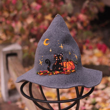 Load image into Gallery viewer, Cozy Calico // Smokey Grey Witch Hat

