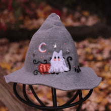 Load image into Gallery viewer, A Ghostly Familiar // Moonlight Grey Witch Hat
