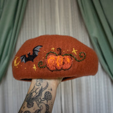 Load image into Gallery viewer, Haunted Pumpkin Patch // Rust Knit Beret
