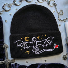 Load image into Gallery viewer, Night Fury // Scale Black Stretchy Rib Knit Beanie
