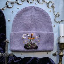 Load image into Gallery viewer, Legend becomes Myth: Amethyst Sword // Stretchy Rib Knit Beanie
