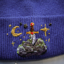 Load image into Gallery viewer, Legend becomes Myth: Sapphire Sword // Stretchy Rib Knit Beanie
