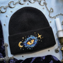 Load image into Gallery viewer, Watchful Eye: Moon Dragon // Stretchy Rib Knit Beanie
