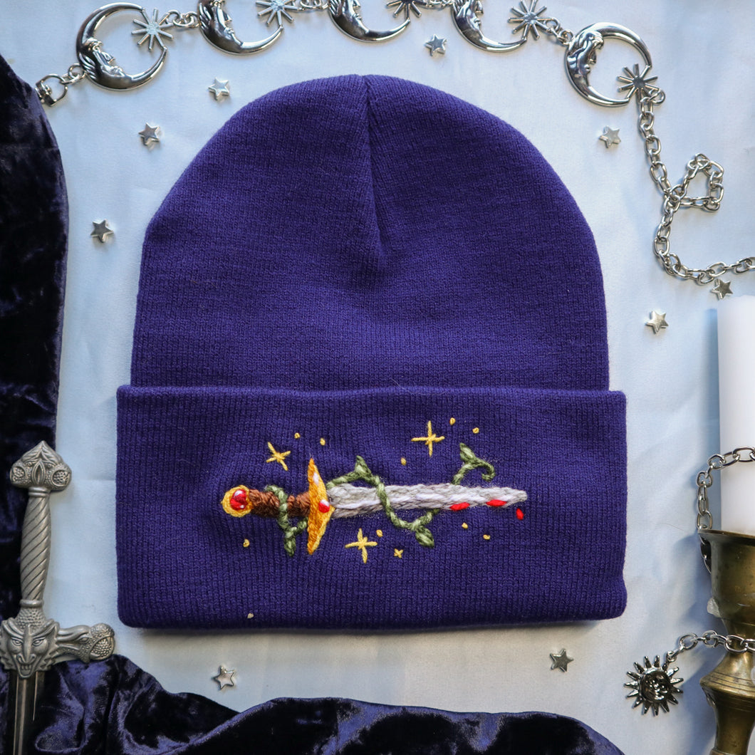 Knightly Trinkets - Indigo Knight // Classic Knit Beanie