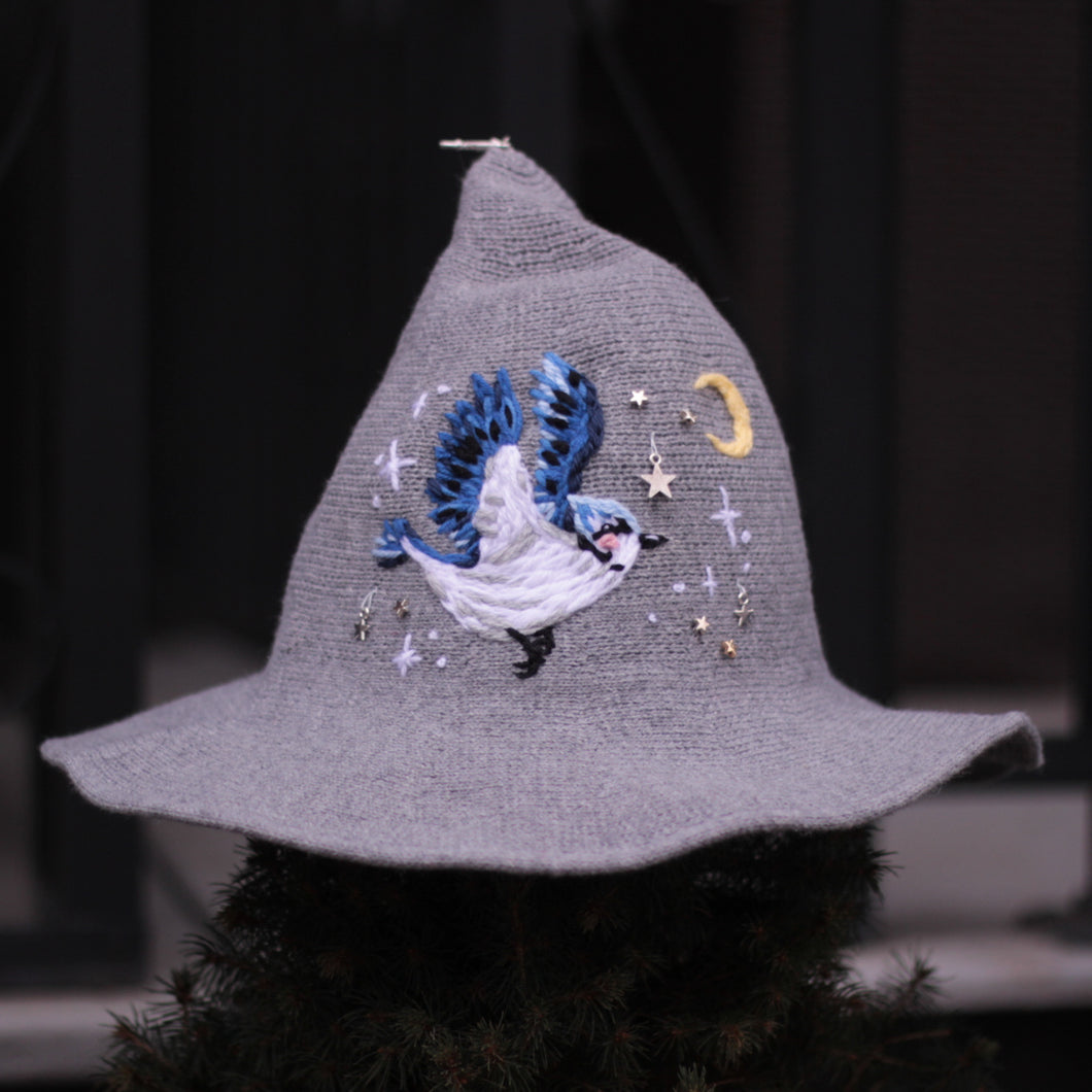 Feather's Blue // Moonlight Grey Witch Hat