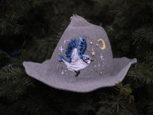 Load image into Gallery viewer, Feather&#39;s Blue // Moonlight Grey Witch Hat
