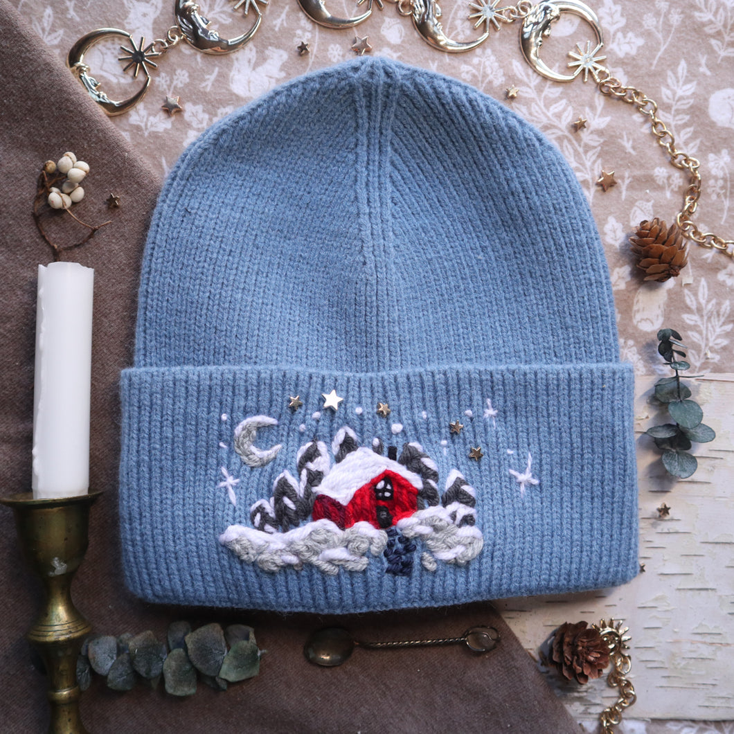 Cozy Home //  Cloud Blue Stretchy Rib Knit Beanie