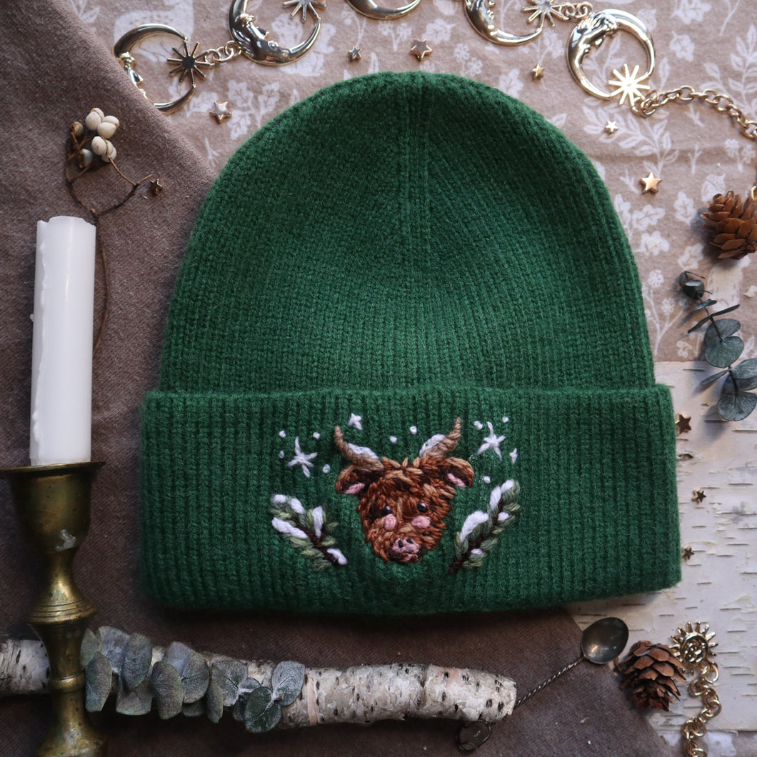 Heart of the Highland // Evergreen Stretchy Rib Knit Beanie