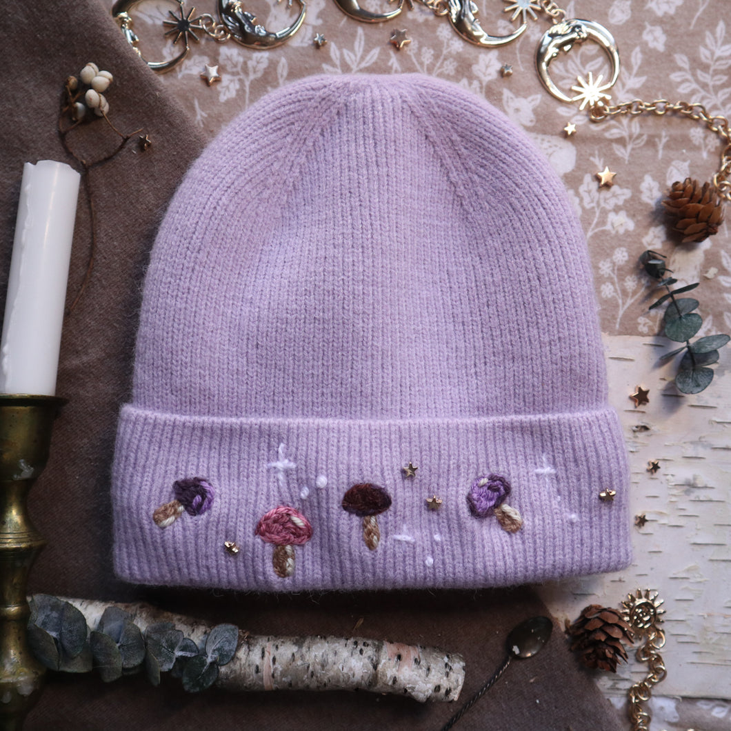 Mushroom Trinkets // Potion Purple Cozy Beanie (Lined)