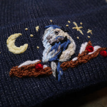 Load image into Gallery viewer, Sleepy Birb // Blueberry Stretchy Rib Knit Beanie
