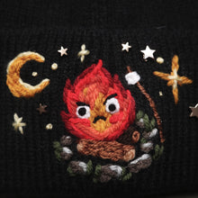 Load image into Gallery viewer, May all your Marshmallows Burn! //Midnight Black Rib Knit Beanie
