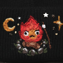 Load image into Gallery viewer, May all your Marshmallows Burn! //Midnight Black Rib Knit Beanie
