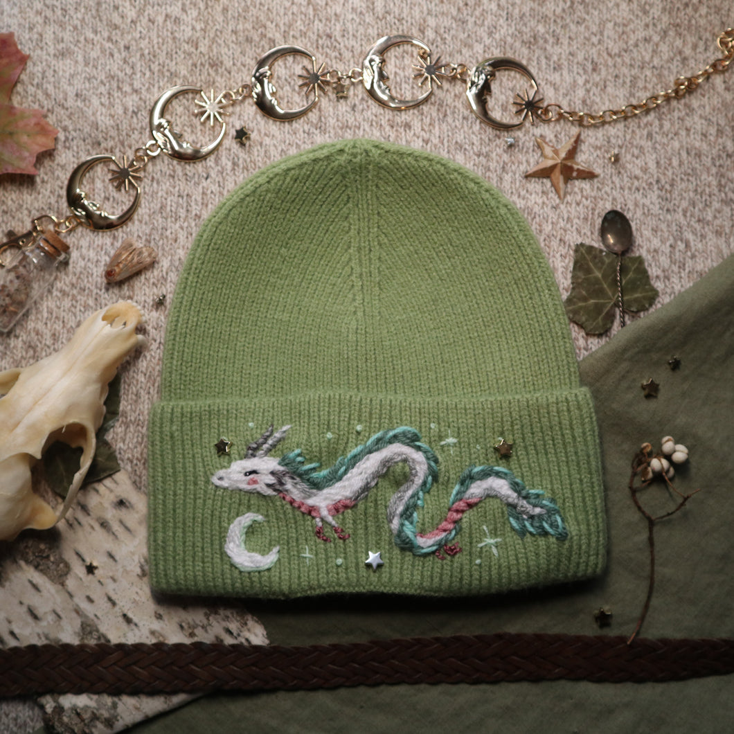 Soaring River Spirit  // Soft Sage Rib Knit Beanie