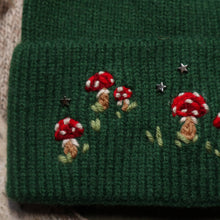 Load image into Gallery viewer, Mushroom Trinkets // Goblin Green Rib Knit Beanie
