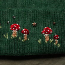 Load image into Gallery viewer, Mushroom Trinkets // Goblin Green Rib Knit Beanie
