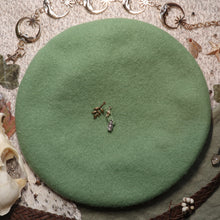 Load image into Gallery viewer, Cattails and Stingers // Soft Sage Beret
