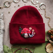 Load image into Gallery viewer, Fungus Ruckus // Cranberry Classic Beanie
